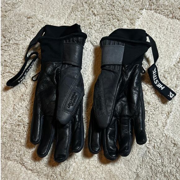 Hestra Black Cowhide Leather Ski/Snowboard Gloves Size 6 - Picture 2 of 6